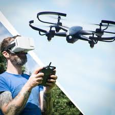a man flying a drone